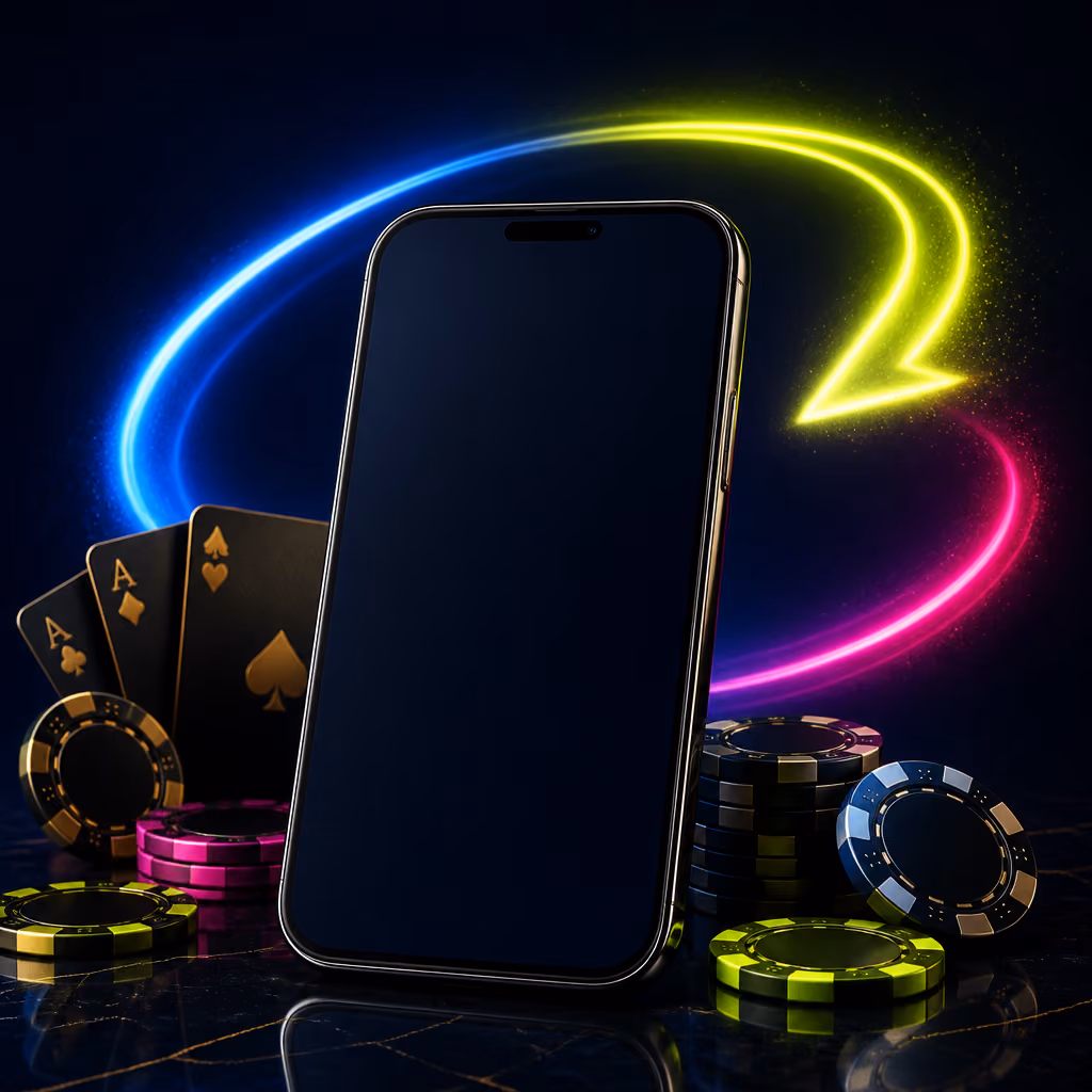 Ilustración sobre uso móvil del casino